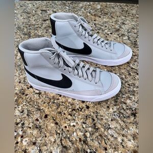 Youth Nike Blazers Gray and Black High-Top Sneakers. NWOT. No box.